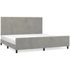 Image de vidaXL Cadre de lit sans matelas gris clair 200x200 cm velours