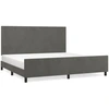 Image de vidaXL Cadre de lit sans matelas gris foncé 200x200 cm velours