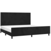 Image de vidaXL Cadre de lit sans matelas noir 200x200 cm velours