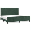Image de vidaXL Cadre de lit sans matelas vert foncé 200x200 cm velours