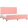 Image de vidaXL Cadre de lit avec tête de lit rose 200x200 cm velours