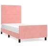 Image de vidaXL Cadre de lit avec tête de lit rose 80x200 cm velours
