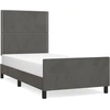 Image de vidaXL Cadre de lit sans matelas gris foncé 90x200 cm velours