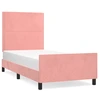 Image de vidaXL Cadre de lit avec tête de lit rose 90x200 cm velours