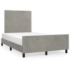 Image de vidaXL Cadre de lit sans matelas gris clair 120x200 cm velours