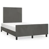 Image de vidaXL Cadre de lit sans matelas gris foncé 120x200 cm velours