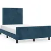 Image de vidaXL Cadre de lit sans matelas bleu foncé 120x200 cm velours