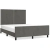 Image de vidaXL Cadre de lit sans matelas gris foncé 140x200 cm velours
