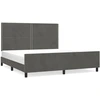 Image de vidaXL Cadre de lit sans matelas gris foncé 160x200 cm velours