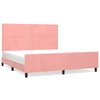Image de vidaXL Cadre de lit avec tête de lit rose 180x200 cm velours