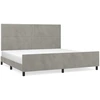 Image de vidaXL Cadre de lit sans matelas gris clair 200x200 cm velours