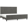 Image de vidaXL Cadre de lit sans matelas gris foncé 200x200 cm velours