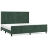 Image de vidaXL Cadre de lit sans matelas vert foncé 200x200 cm velours