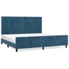 Image de vidaXL Cadre de lit sans matelas bleu foncé 200x200 cm velours