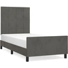 Image de vidaXL Cadre de lit sans matelas gris foncé 90x190 cm velours