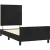 Image de vidaXL Cadre de lit avec tête de lit noir 90x190 cm velours