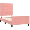 Image de vidaXL Cadre de lit avec tête de lit rose 90x190 cm velours