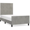 Image de vidaXL Cadre de lit sans matelas gris clair 90x200 cm velours