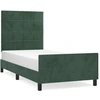 Image de vidaXL Cadre de lit sans matelas vert foncé 90x200 cm velours