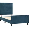 Image de vidaXL Cadre de lit sans matelas bleu foncé 90x200 cm velours