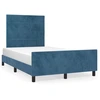 Image de vidaXL Cadre de lit sans matelas bleu foncé 120x200 cm velours