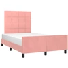 Image de vidaXL Cadre de lit avec tête de lit rose 120x200 cm velours