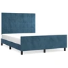 Image de vidaXL Cadre de lit sans matelas bleu foncé 140x190 cm velours