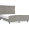 Image de vidaXL Cadre de lit sans matelas gris clair 140x200 cm velours