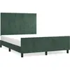 Image de vidaXL Cadre de lit sans matelas vert foncé 140x200 cm velours
