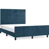 Image de vidaXL Cadre de lit sans matelas bleu foncé 140x200 cm velours