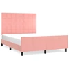 Image de vidaXL Cadre de lit avec tête de lit rose 140x200 cm velours