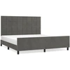 Image de vidaXL Cadre de lit sans matelas gris foncé 160x200 cm velours