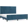Image de vidaXL Cadre de lit sans matelas bleu foncé 160x200 cm velours