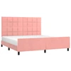 Image de vidaXL Cadre de lit avec tête de lit rose 160x200 cm velours