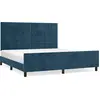 Image de vidaXL Cadre de lit avec tête de lit bleu foncé 180x200 cm velours