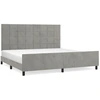 Image de vidaXL Cadre de lit sans matelas gris clair 200x200 cm velours