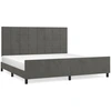 Image de vidaXL Cadre de lit sans matelas gris foncé 200x200 cm velours