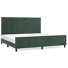 Image de vidaXL Cadre de lit sans matelas vert foncé 200x200 cm velours