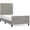 Image de vidaXL Cadre de lit sans matelas gris clair 80x200 cm velours