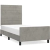 Image de vidaXL Cadre de lit sans matelas gris clair 100x200 cm velours