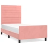 Image de vidaXL Cadre de lit avec tête de lit rose 100x200 cm velours