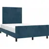 Image de vidaXL Cadre de lit sans matelas bleu foncé 120x200 cm velours