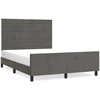 Image de vidaXL Cadre de lit sans matelas gris foncé 140x190 cm velours