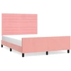 Image de vidaXL Sommier avec tête de lit rose 140x190 cm velours