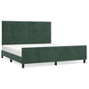 Image de vidaXL Cadre de lit avec tête de lit vert foncé 180x200 cm velours