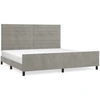 Image de vidaXL Cadre de lit sans matelas gris clair 200x200 cm velours