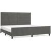 Image de vidaXL Cadre de lit sans matelas gris foncé 200x200 cm velours
