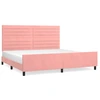 Image de vidaXL Cadre de lit avec tête de lit rose 200x200 cm velours