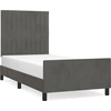 Image de vidaXL Cadre de lit sans matelas gris foncé 80x200 cm velours