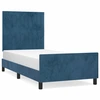 Image de vidaXL Cadre de lit sans matelas bleu foncé 80x200 cm velours